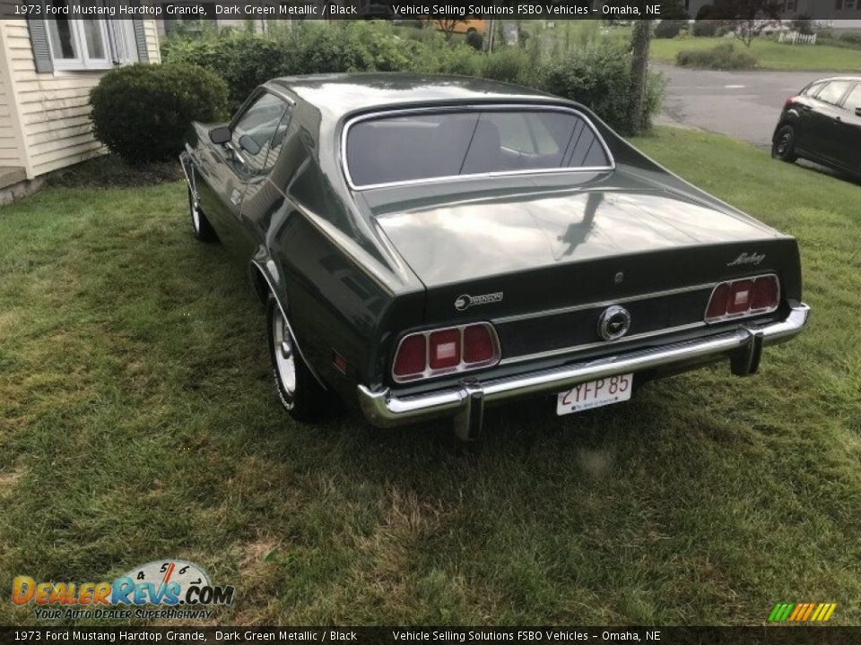 1973 Ford Mustang Hardtop Grande Dark Green Metallic / Black Photo #10