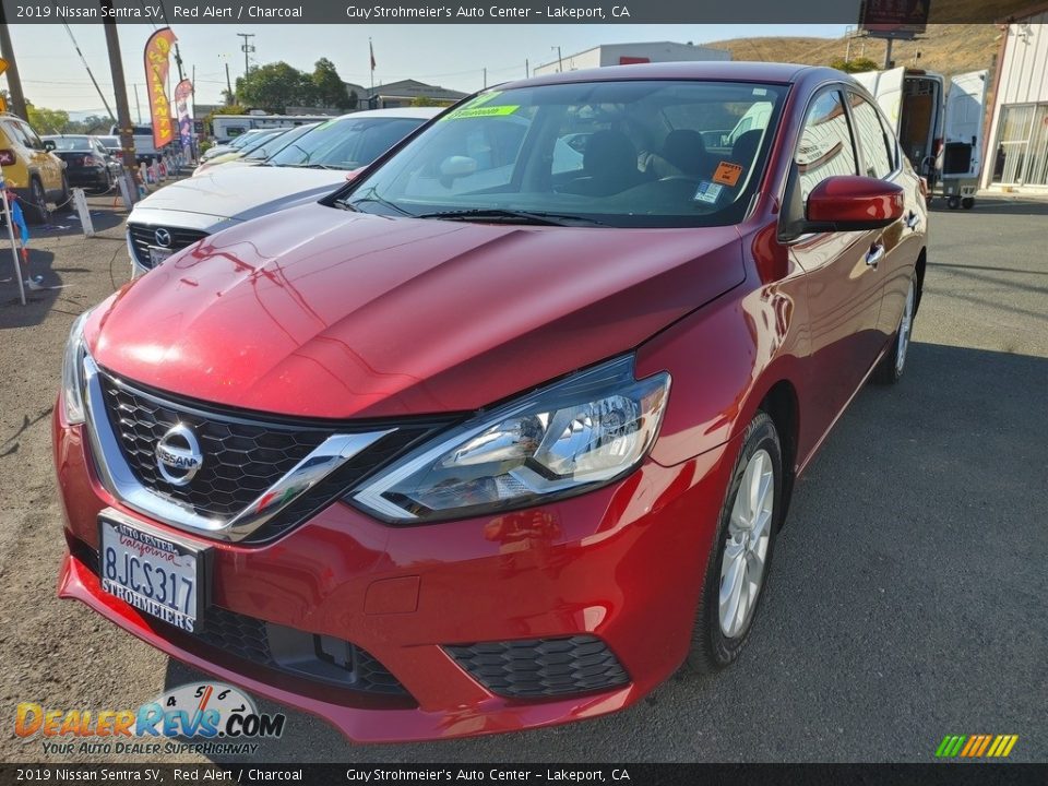 2019 Nissan Sentra SV Red Alert / Charcoal Photo #3