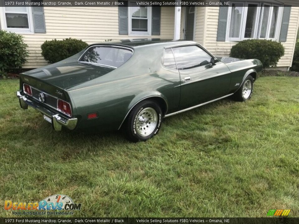 1973 Ford Mustang Hardtop Grande Dark Green Metallic / Black Photo #12