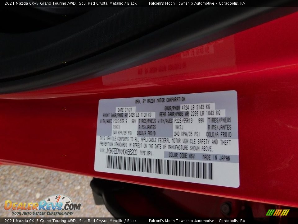 2021 Mazda CX-5 Grand Touring AWD Soul Red Crystal Metallic / Black Photo #20