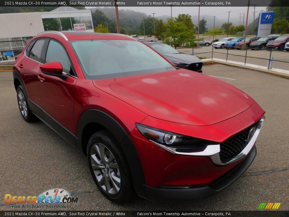 2021 Mazda CX-30 Premium AWD Soul Red Crystal Metallic / White Photo #9