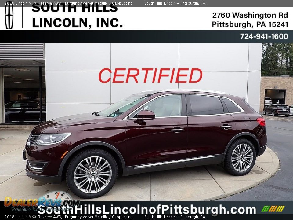 2018 Lincoln MKX Reserve AWD Burgundy Velvet Metallic / Cappuccino Photo #1