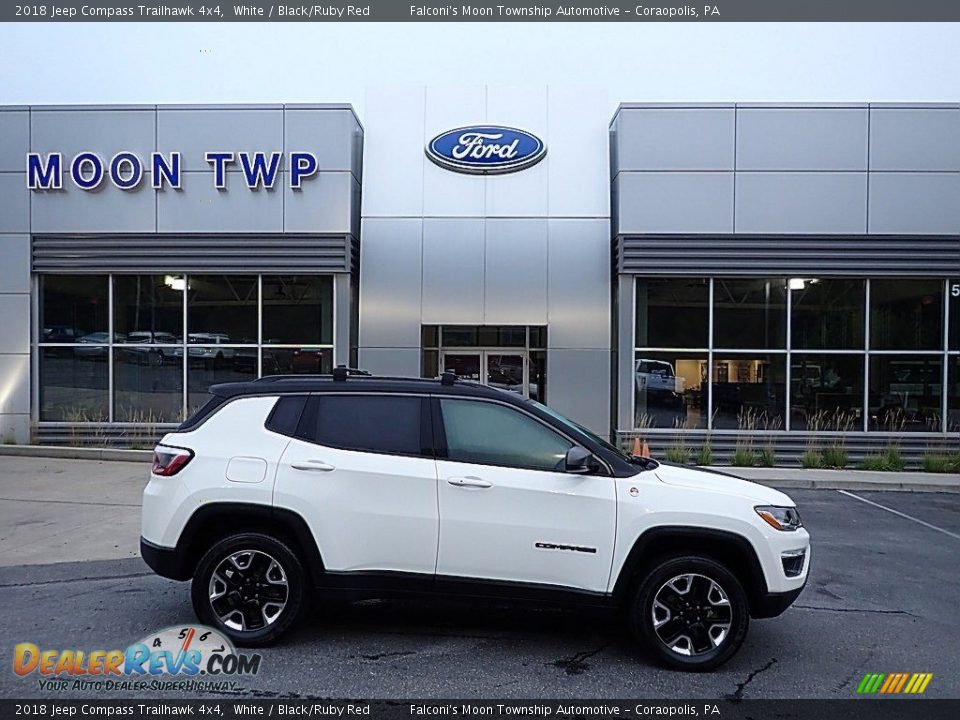 2018 Jeep Compass Trailhawk 4x4 White / Black/Ruby Red Photo #1