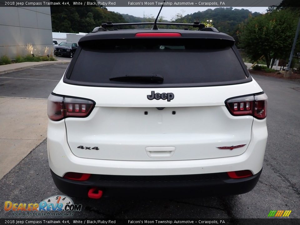 2018 Jeep Compass Trailhawk 4x4 White / Black/Ruby Red Photo #3