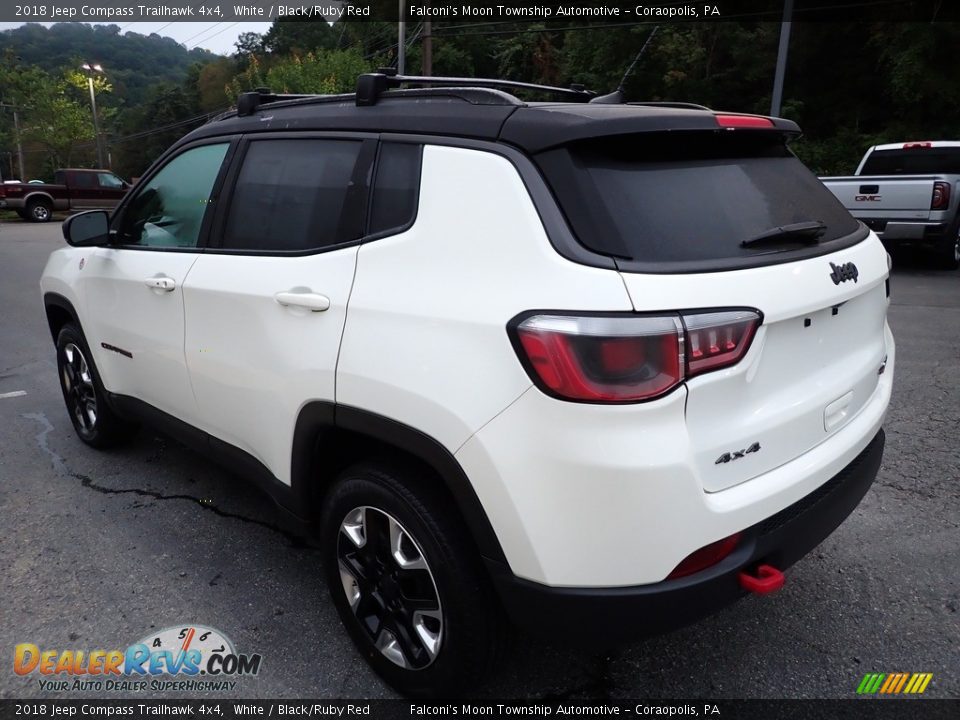 2018 Jeep Compass Trailhawk 4x4 White / Black/Ruby Red Photo #5