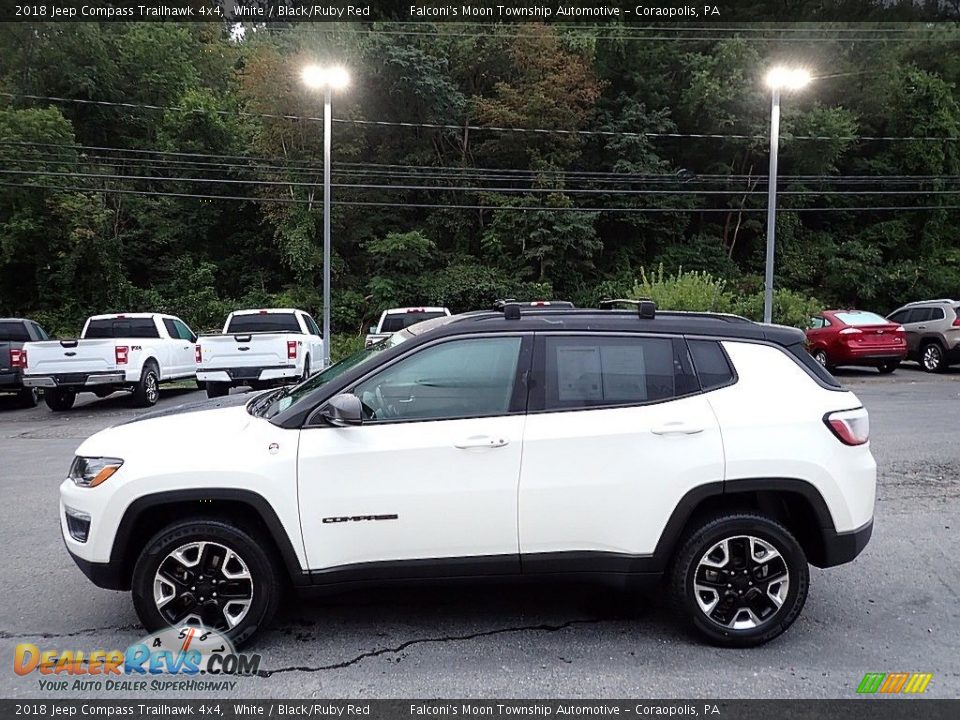 2018 Jeep Compass Trailhawk 4x4 White / Black/Ruby Red Photo #6