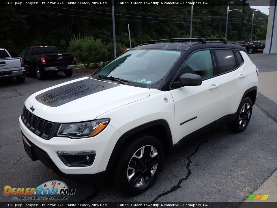 2018 Jeep Compass Trailhawk 4x4 White / Black/Ruby Red Photo #7