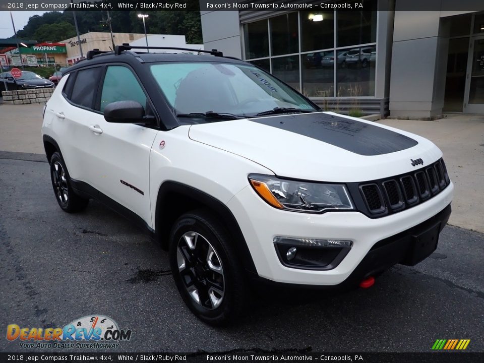 2018 Jeep Compass Trailhawk 4x4 White / Black/Ruby Red Photo #9