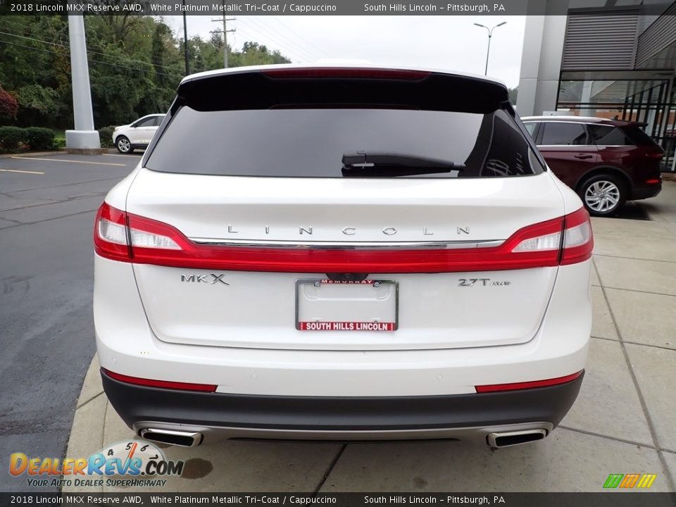 2018 Lincoln MKX Reserve AWD White Platinum Metallic Tri-Coat / Cappuccino Photo #4