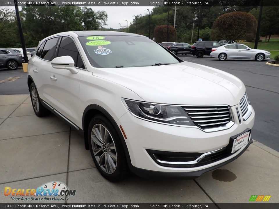 2018 Lincoln MKX Reserve AWD White Platinum Metallic Tri-Coat / Cappuccino Photo #8