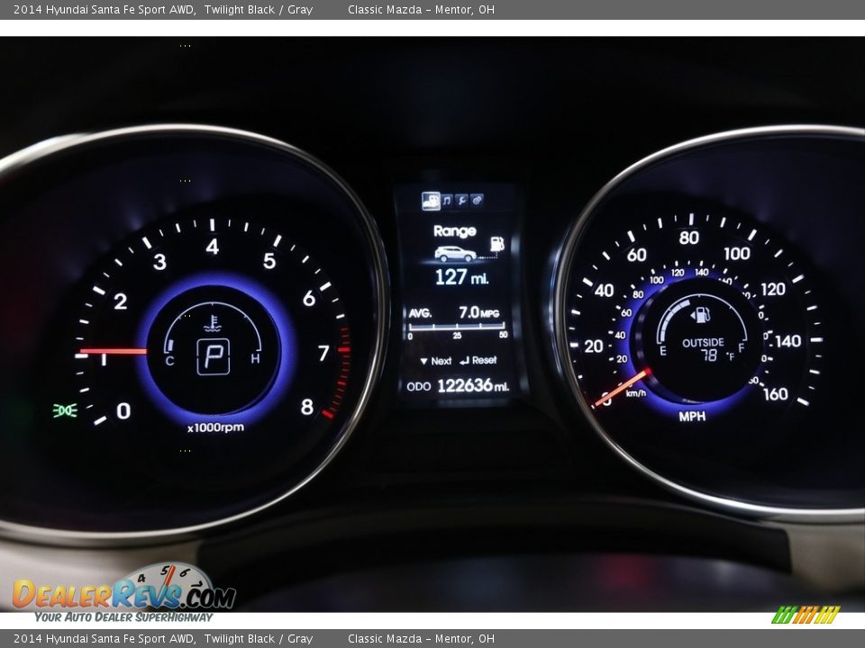 2014 Hyundai Santa Fe Sport AWD Twilight Black / Gray Photo #8