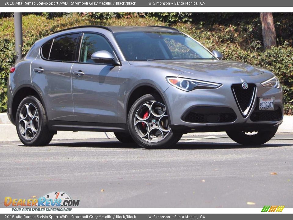 2018 Alfa Romeo Stelvio Sport AWD Stromboli Gray Metallic / Black/Black Photo #1