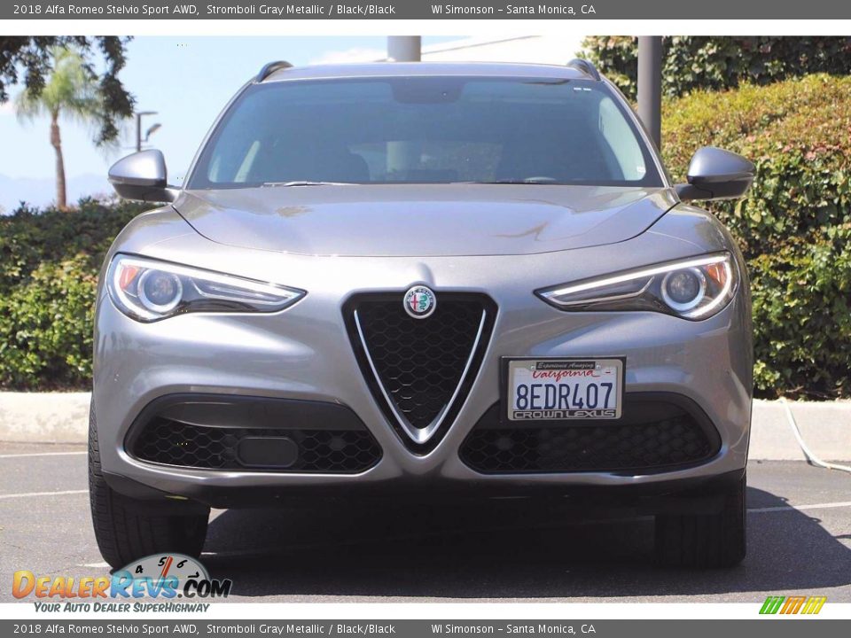 2018 Alfa Romeo Stelvio Sport AWD Stromboli Gray Metallic / Black/Black Photo #3