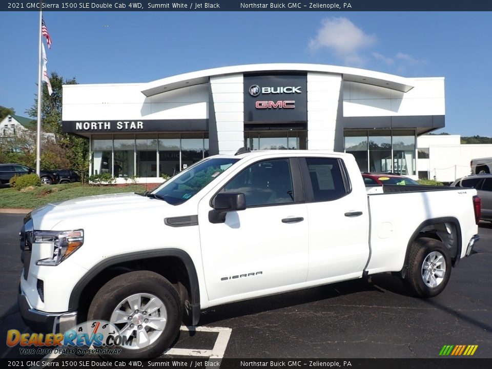 2021 GMC Sierra 1500 SLE Double Cab 4WD Summit White / Jet Black Photo #1