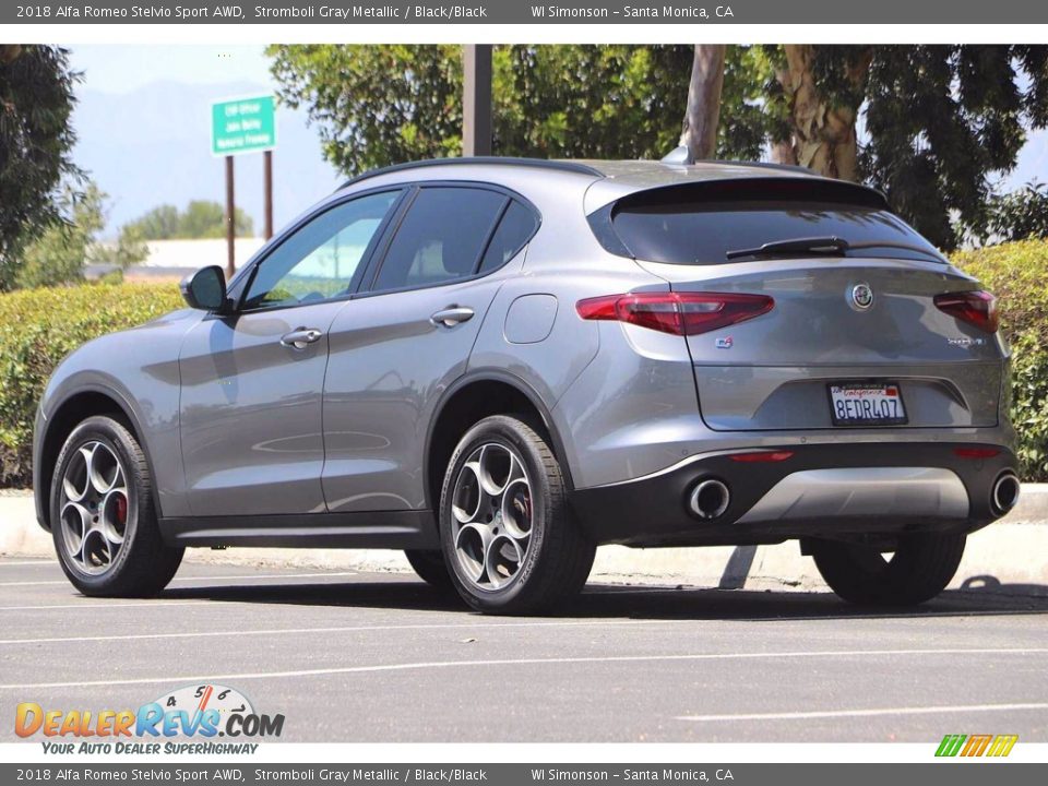 2018 Alfa Romeo Stelvio Sport AWD Stromboli Gray Metallic / Black/Black Photo #8