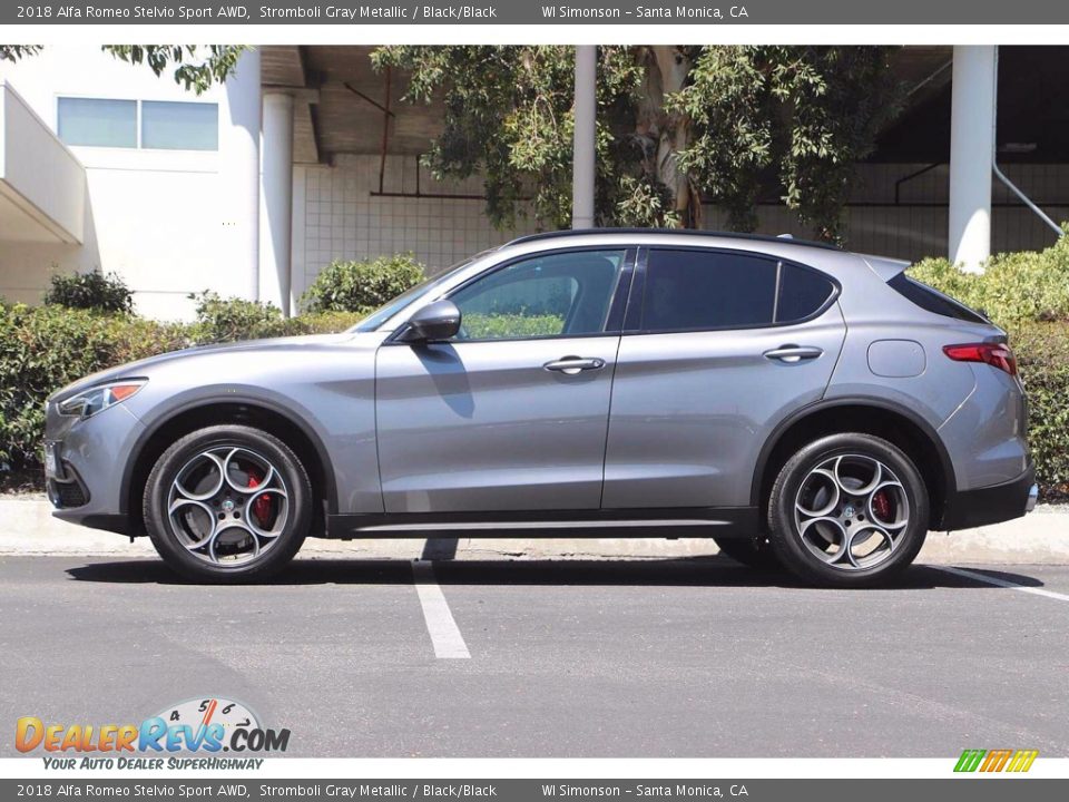 2018 Alfa Romeo Stelvio Sport AWD Stromboli Gray Metallic / Black/Black Photo #9