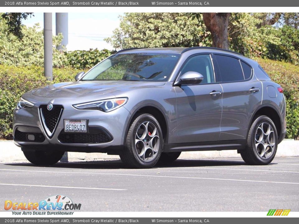 2018 Alfa Romeo Stelvio Sport AWD Stromboli Gray Metallic / Black/Black Photo #10