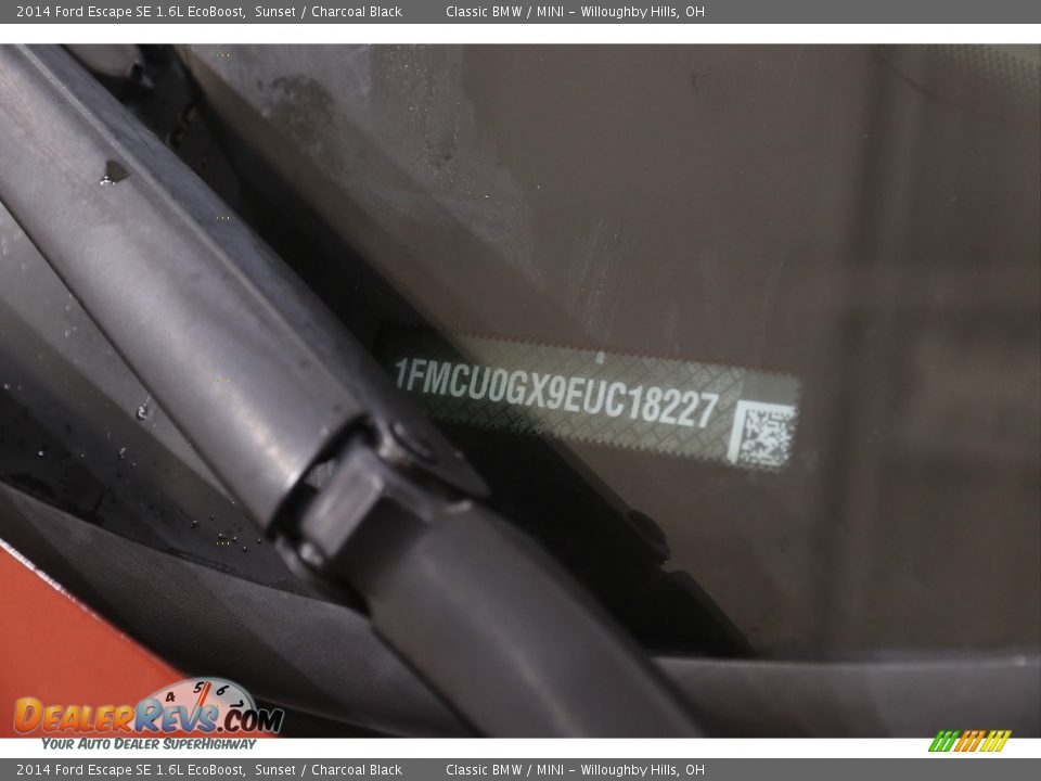 2014 Ford Escape SE 1.6L EcoBoost Sunset / Charcoal Black Photo #18
