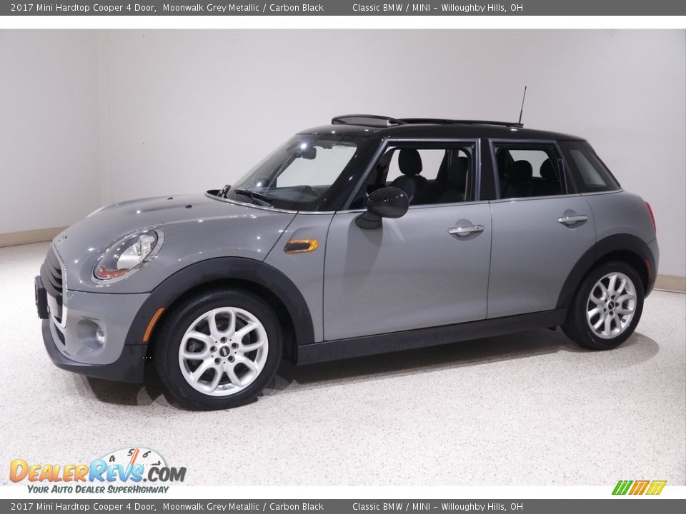 2017 Mini Hardtop Cooper 4 Door Moonwalk Grey Metallic / Carbon Black Photo #3