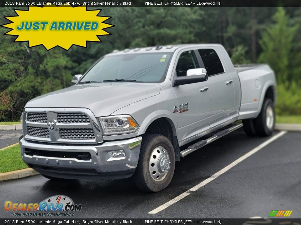 2018 Ram 3500 Laramie Mega Cab 4x4 Bright Silver Metallic / Black Photo #1