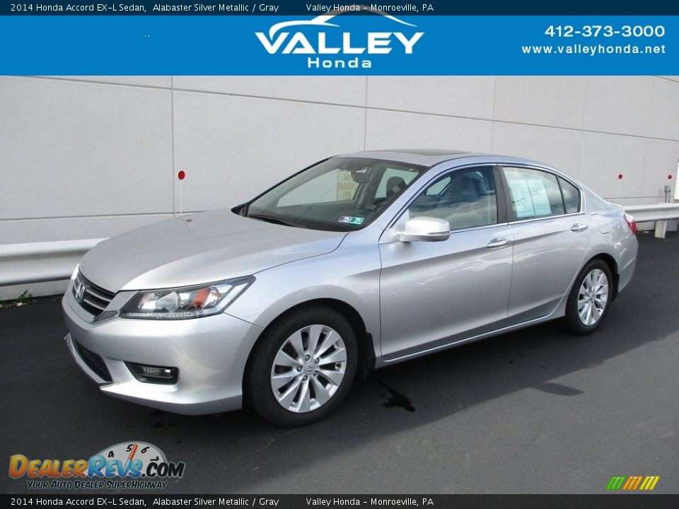 2014 Honda Accord EX-L Sedan Alabaster Silver Metallic / Gray Photo #1