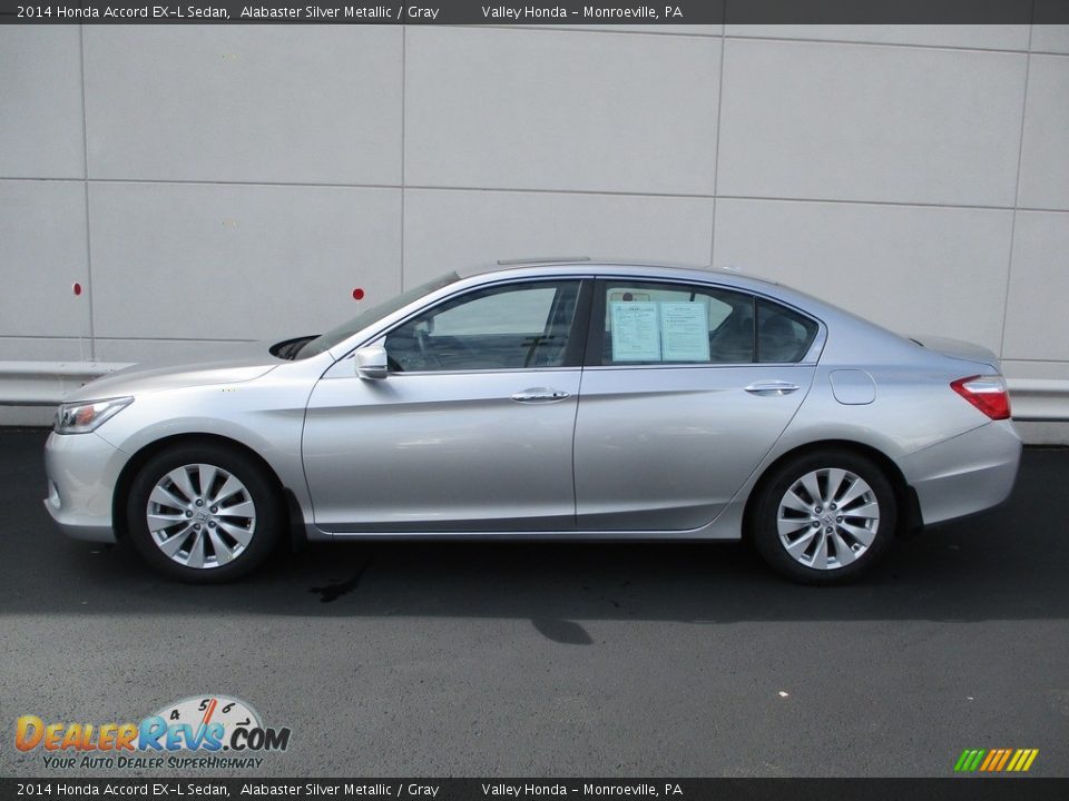 2014 Honda Accord EX-L Sedan Alabaster Silver Metallic / Gray Photo #2