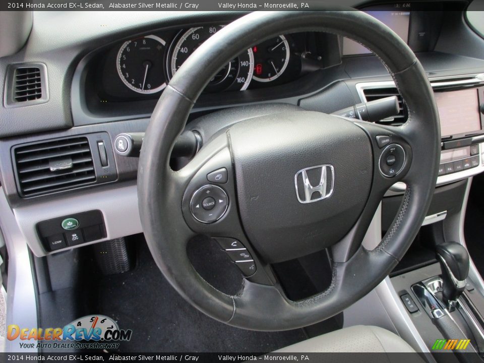 2014 Honda Accord EX-L Sedan Alabaster Silver Metallic / Gray Photo #14