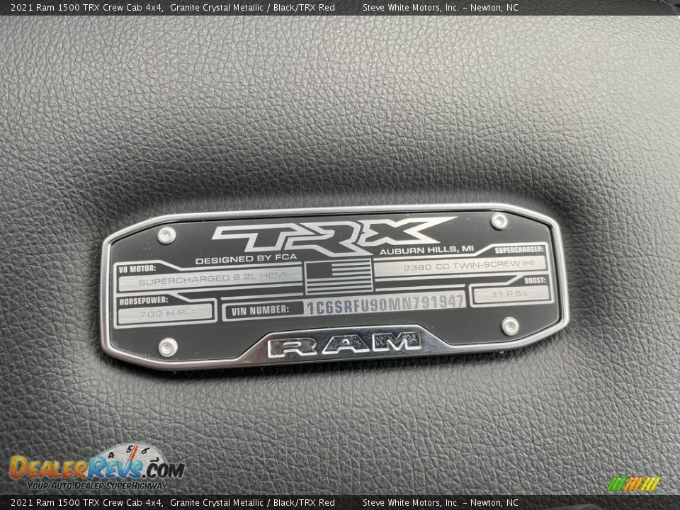 Info Tag of 2021 Ram 1500 TRX Crew Cab 4x4 Photo #36