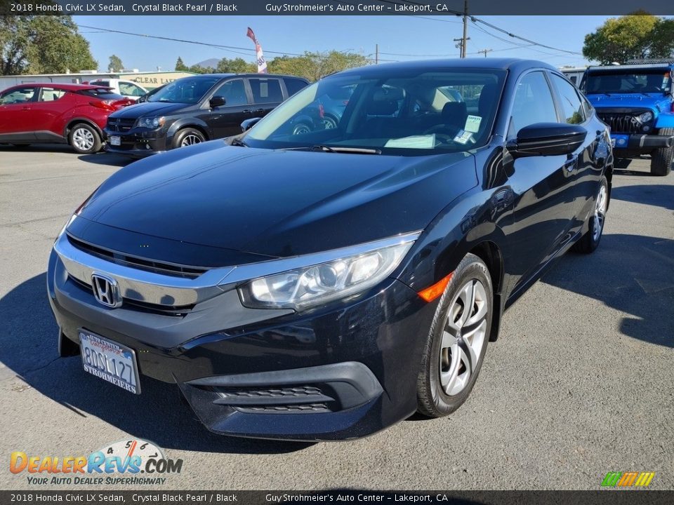 2018 Honda Civic LX Sedan Crystal Black Pearl / Black Photo #3