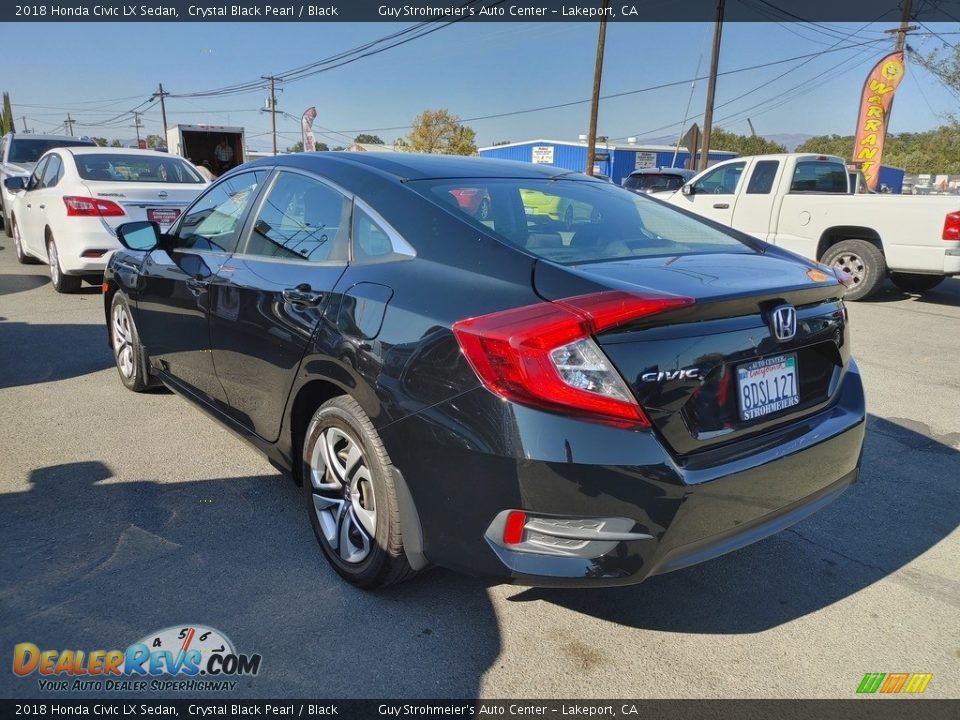 2018 Honda Civic LX Sedan Crystal Black Pearl / Black Photo #4