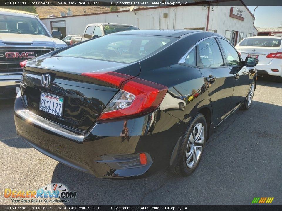 2018 Honda Civic LX Sedan Crystal Black Pearl / Black Photo #6