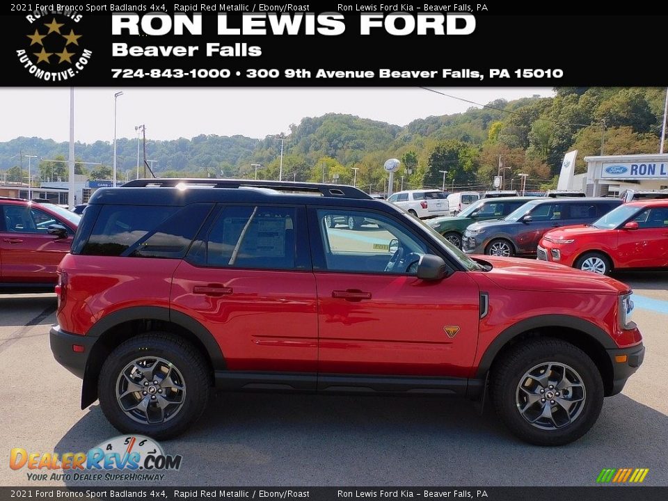 2021 Ford Bronco Sport Badlands 4x4 Rapid Red Metallic / Ebony/Roast Photo #1