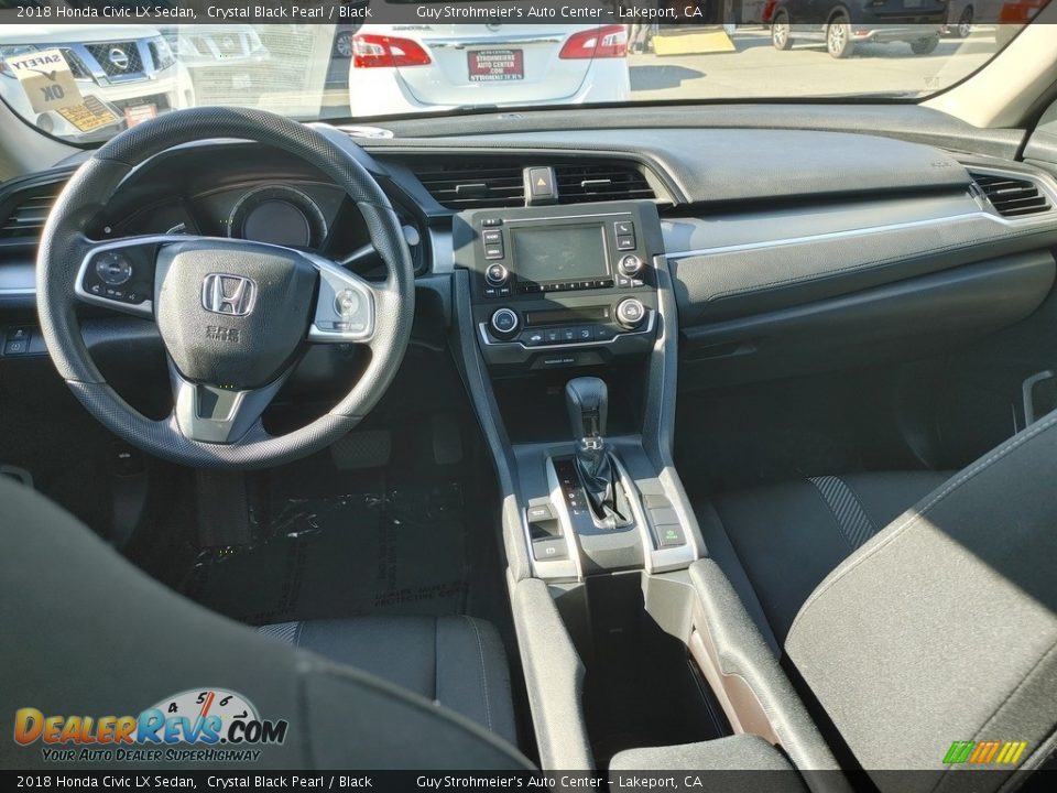 2018 Honda Civic LX Sedan Crystal Black Pearl / Black Photo #8