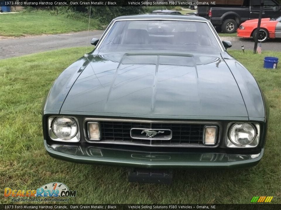 1973 Ford Mustang Hardtop Grande Dark Green Metallic / Black Photo #9
