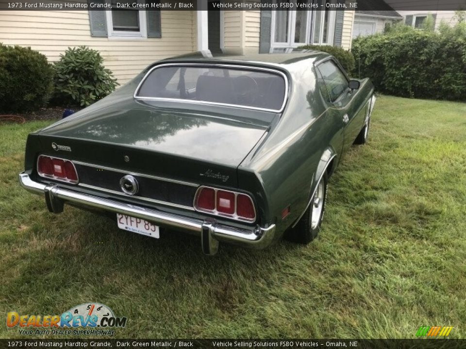 1973 Ford Mustang Hardtop Grande Dark Green Metallic / Black Photo #11