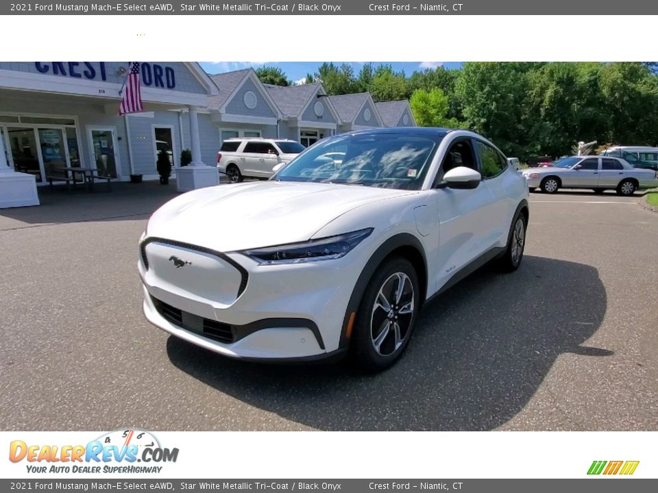2021 Ford Mustang Mach-E Select eAWD Star White Metallic Tri-Coat / Black Onyx Photo #3