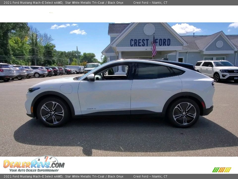 2021 Ford Mustang Mach-E Select eAWD Star White Metallic Tri-Coat / Black Onyx Photo #4
