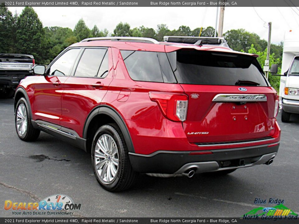 2021 Ford Explorer Hybrid Limited 4WD Rapid Red Metallic / Sandstone Photo #3