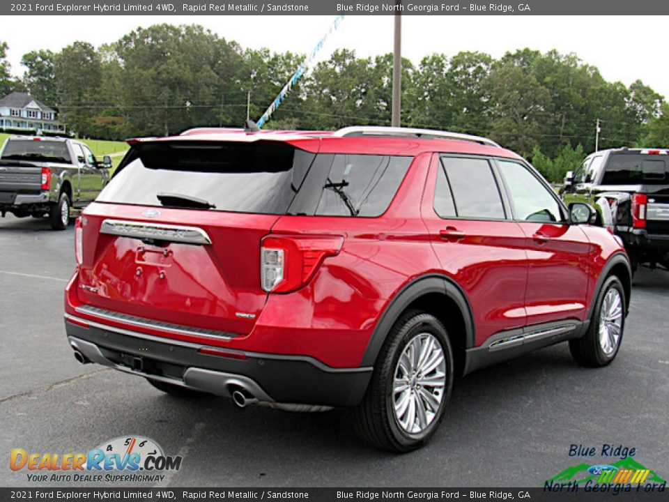 2021 Ford Explorer Hybrid Limited 4WD Rapid Red Metallic / Sandstone Photo #5