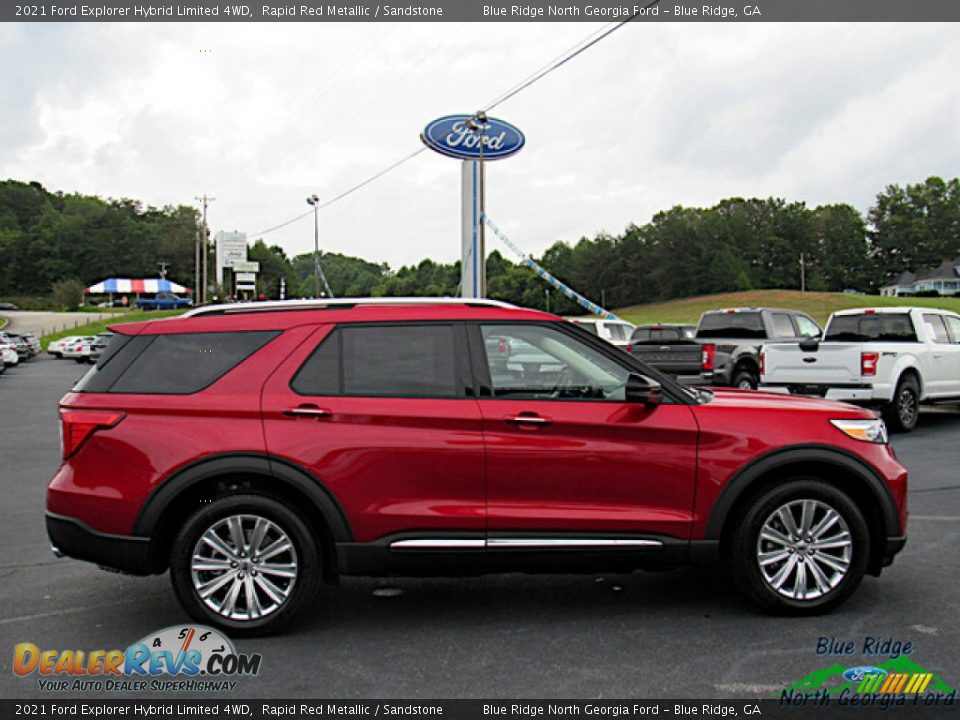 2021 Ford Explorer Hybrid Limited 4WD Rapid Red Metallic / Sandstone Photo #6