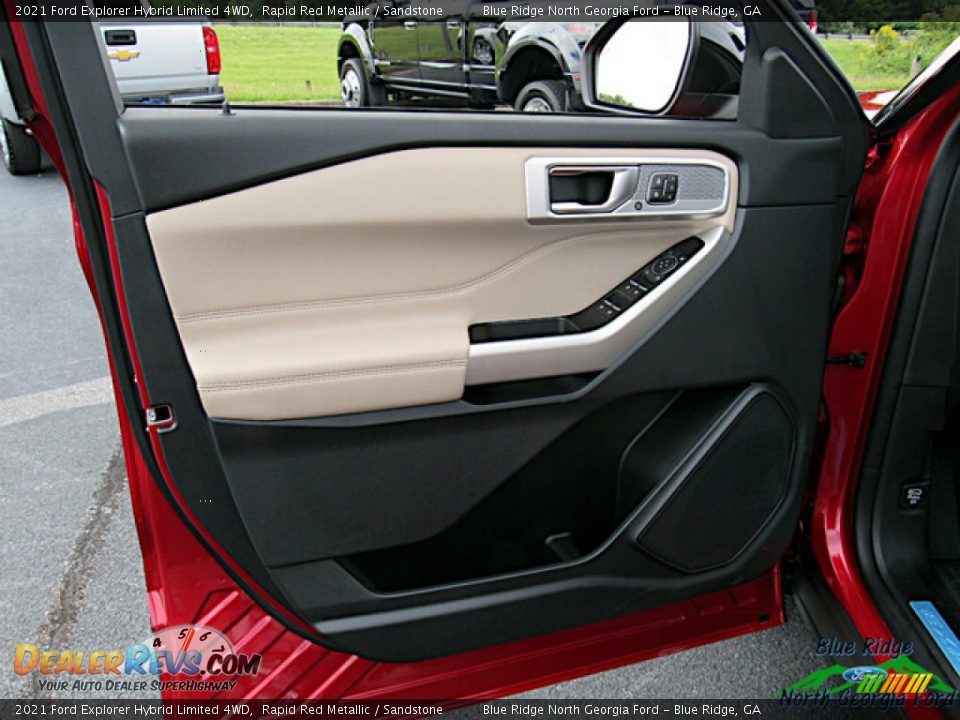 2021 Ford Explorer Hybrid Limited 4WD Rapid Red Metallic / Sandstone Photo #10