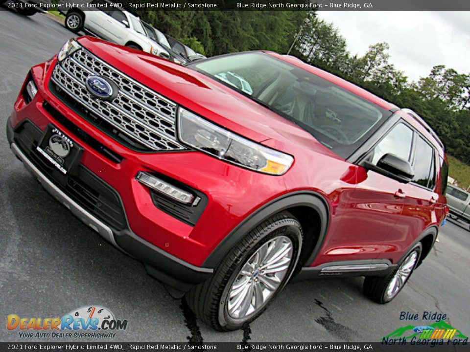 2021 Ford Explorer Hybrid Limited 4WD Rapid Red Metallic / Sandstone Photo #30