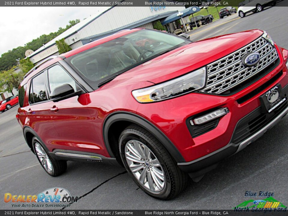 2021 Ford Explorer Hybrid Limited 4WD Rapid Red Metallic / Sandstone Photo #31