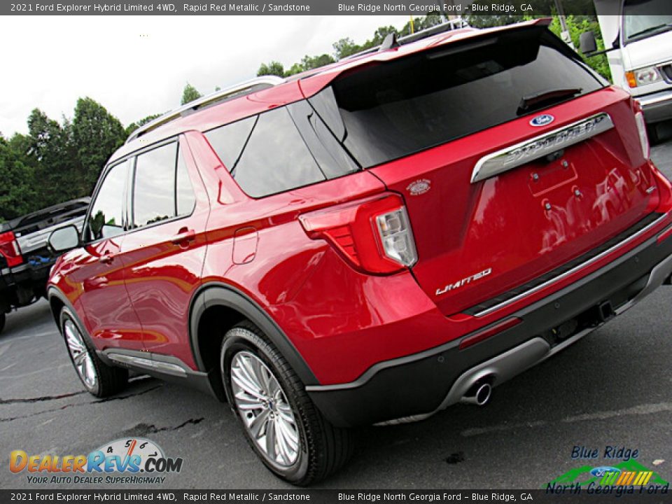 2021 Ford Explorer Hybrid Limited 4WD Rapid Red Metallic / Sandstone Photo #33