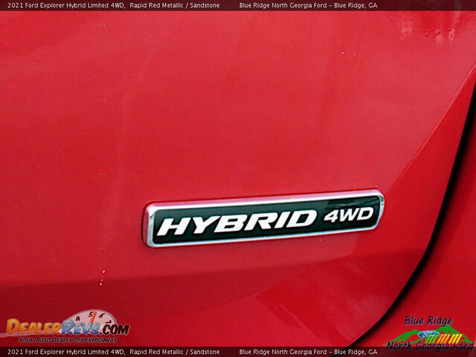 2021 Ford Explorer Hybrid Limited 4WD Rapid Red Metallic / Sandstone Photo #35