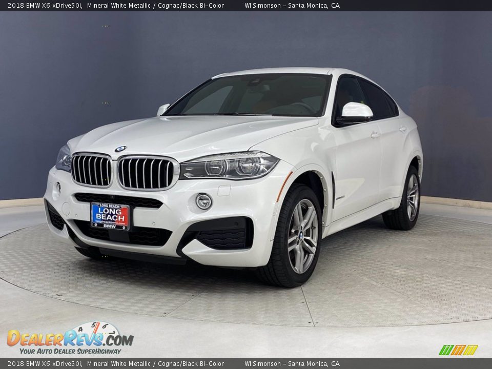 2018 BMW X6 xDrive50i Mineral White Metallic / Cognac/Black Bi-Color Photo #3