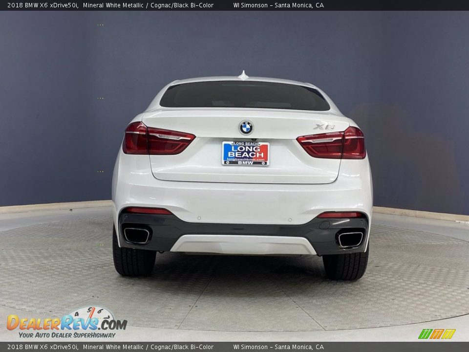 2018 BMW X6 xDrive50i Mineral White Metallic / Cognac/Black Bi-Color Photo #4