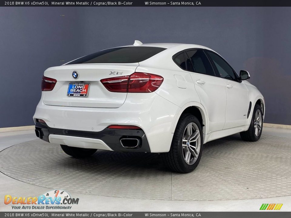 2018 BMW X6 xDrive50i Mineral White Metallic / Cognac/Black Bi-Color Photo #5