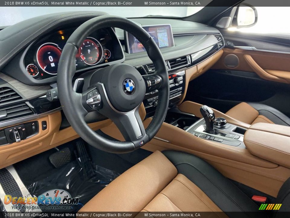 2018 BMW X6 xDrive50i Mineral White Metallic / Cognac/Black Bi-Color Photo #16