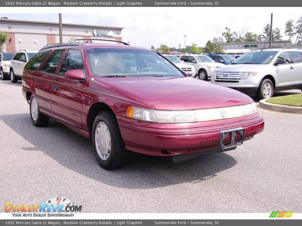 1993 Mercury Sable LS Wagon Medium Cranberry Metallic / Light Graphite Photo #1